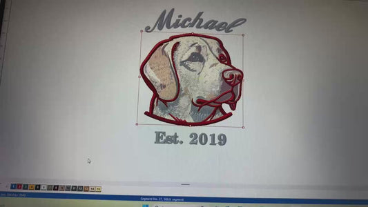 Custom Pet Portrait Embroidery T-Shirt